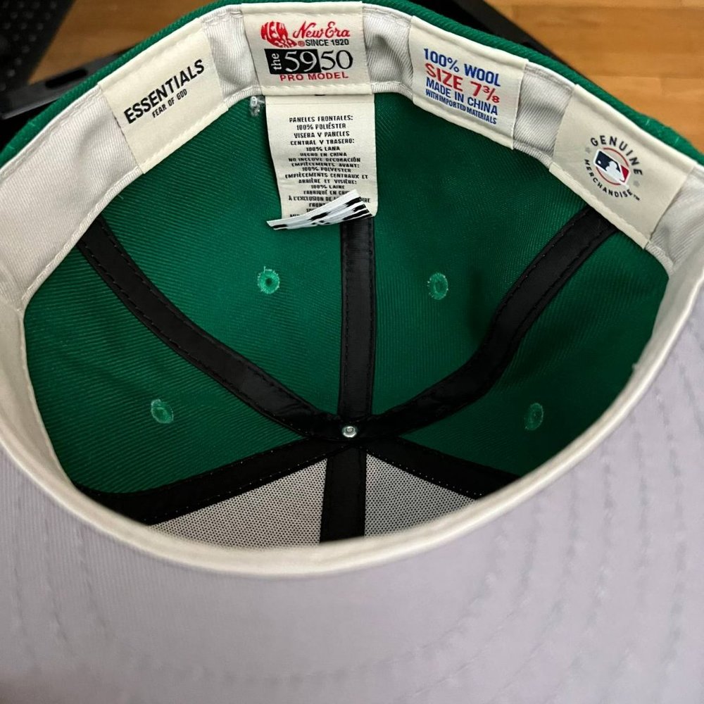 Fear Of God 7 3/8 59Fifty New Era Hat Fitted Cap FOG Boston Celtics - Picture 2 of 5